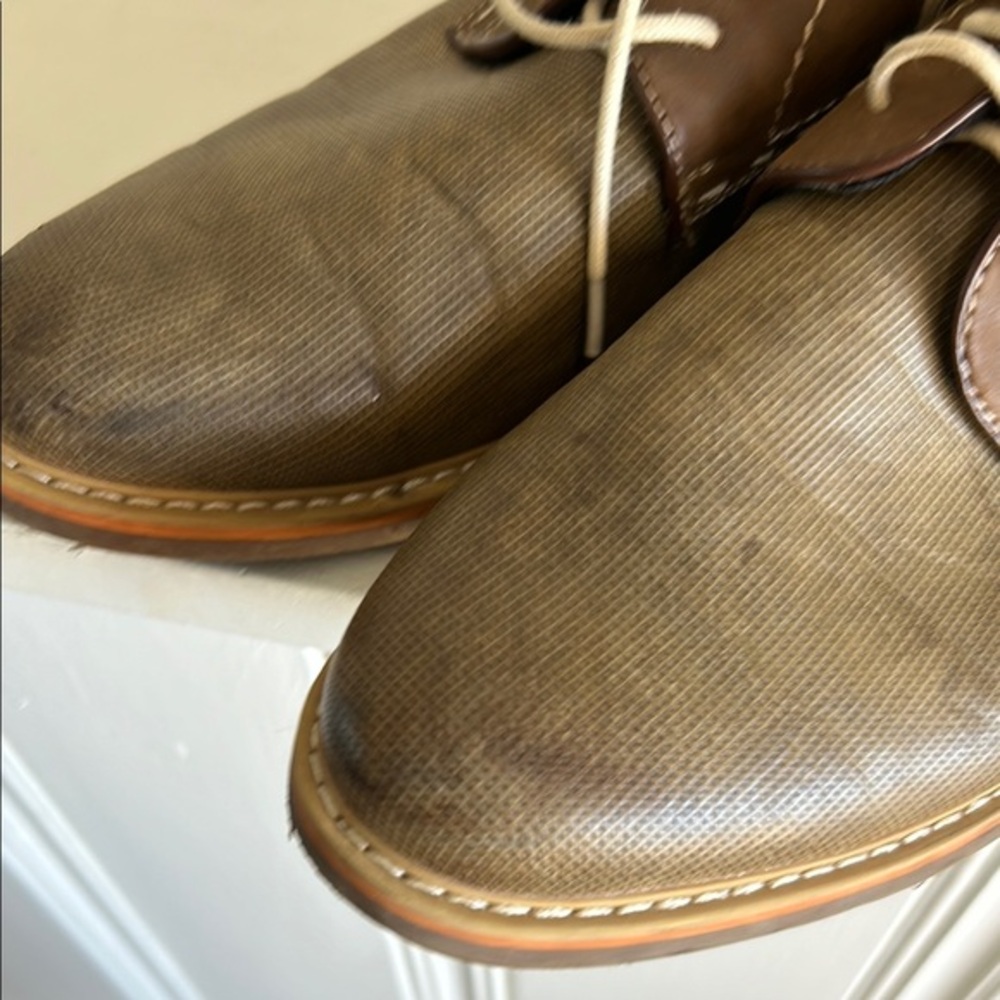Freeman Haegan‎ Mens Brown Textured Derby Shoes Memory Foam 8.5M F117004 - Picture 6 of 7